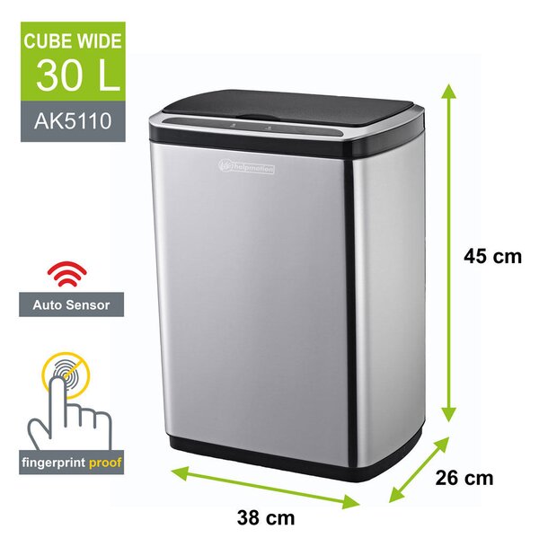 Cube Wide Bezdotykový koš 50 l HELPMATION AK5113