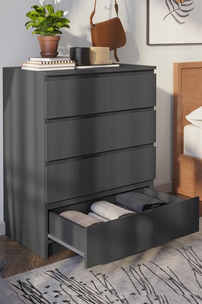 Komoda Dorinko 4 (antracit). Akce -21%