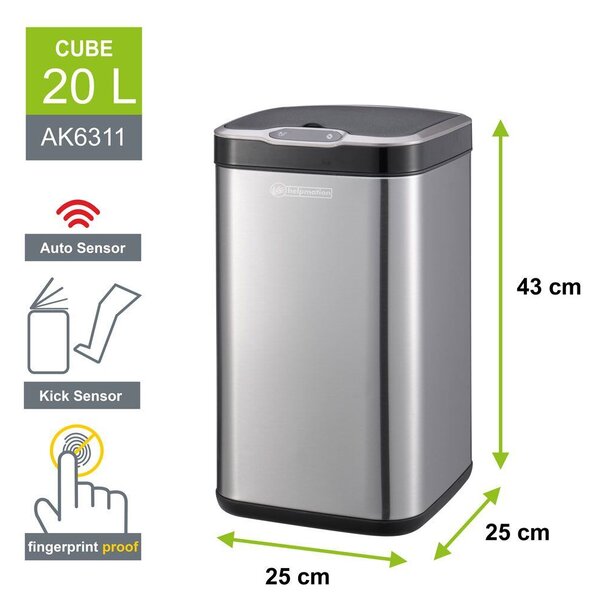 Cube Bezdotykový koš 20 l HELPMATION AK6311