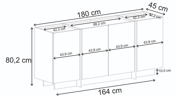 Skříňka Dorimia (antracit + černá). Akce -16%