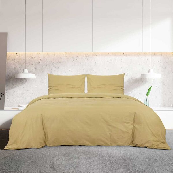 Sada ložního prádla taupe 200 x 220 cm lehké mikrovlákno 135993