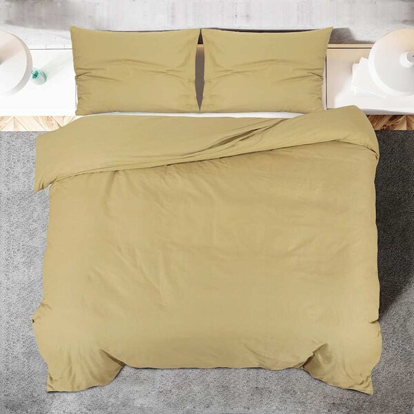 Sada ložního prádla taupe 200 x 220 cm lehké mikrovlákno 135993