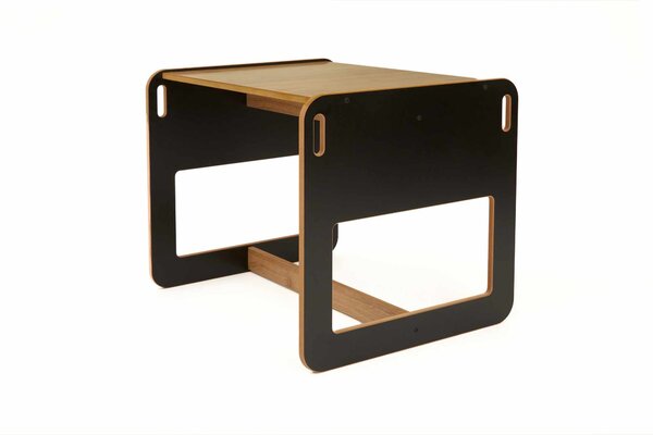 Set dětský stolek a 2 židle Durumo 2 (černá + naturální)