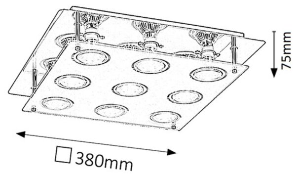 Rabalux 2517 - LED Stropní svítidlo NAOMI 9xGU10/5W
