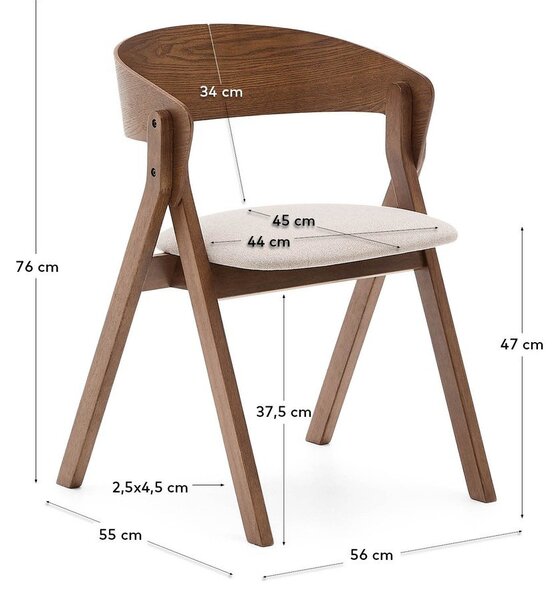 Hnědá jídelní židle Godia – Kave Home
