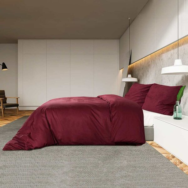 Sada ložního prádla bordó 200 x 200 cm lehké mikrovlákno 136031