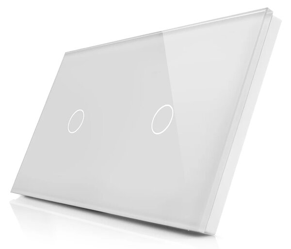 Skleněný panel pro 2 jednoduché vypínače ROON - R-1C/1C-W