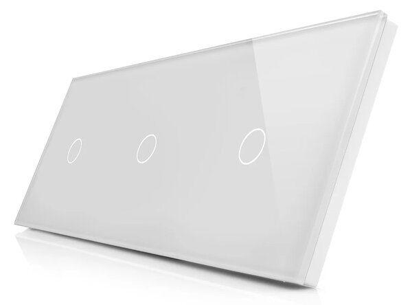 Skleněný panel pro 3 jednoduché vypínače ROON - R-1C/1C/1C-W