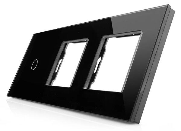 Skleněný panel pro jednoduchý vypínač a 2 zásuvkové moduly ROON - R-1C/SR/SR-B