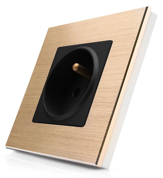 Kompletní 230V zásuvka v hliníkovém rámečku R-1Socket-FR-ALU-GB