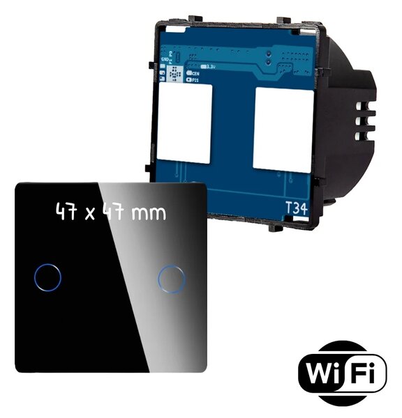 Modul dvojitého dotykového vypínače s wifi R-T602-wifi+CR-B