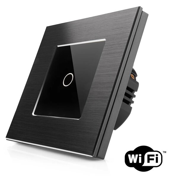 Dotykový vypínač z broušeného hliníku s wifi R-T601-wifi-ALU-BB