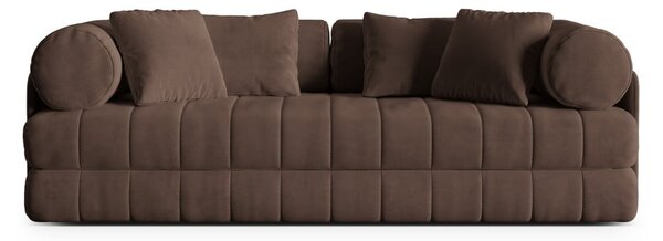 Hnědá sametová rozkládací pohovka 206 cm Kemi – Cosmopolitan Design