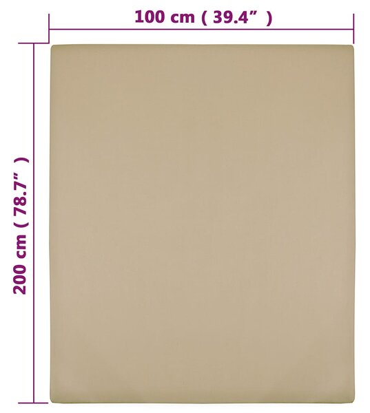 Jersey prostěradlo taupe 100x200 cm bavlna 136222