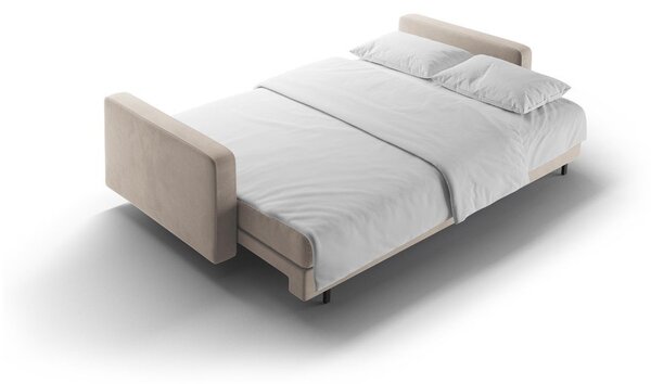 Béžová sametová rozkládací/s úložným prostorem pohovka 222 cm Bali – Cosmopolitan Design