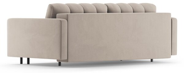 Béžová sametová rozkládací/s úložným prostorem pohovka 222 cm Bali – Cosmopolitan Design