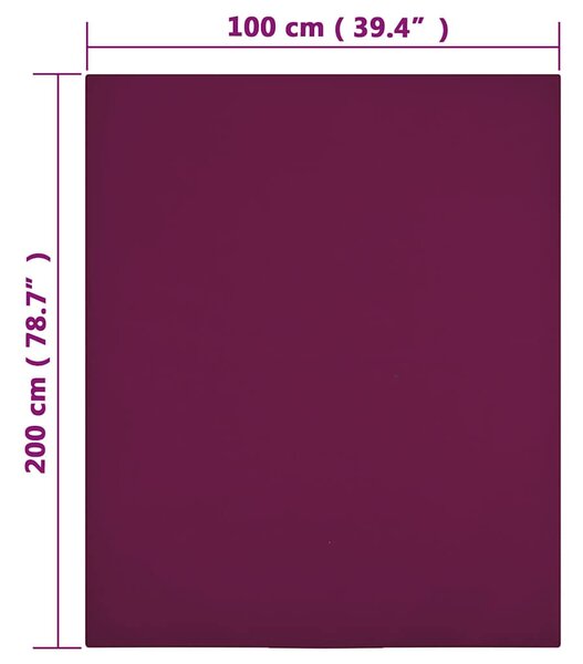 Jersey prostěradlo bordó 100x200 cm bavlna 136252