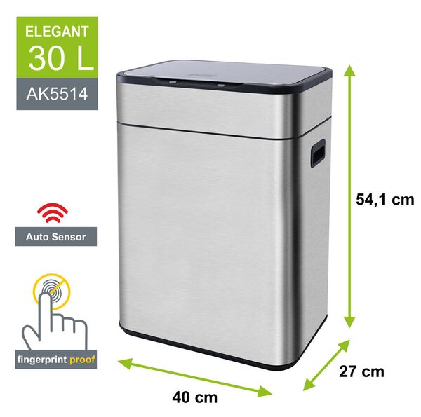 Elegant Bezdotykový koš 30 l HELPMATION AK5514