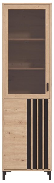 VITRÍNA, černá, dub artisan, 54,6/192,6/40 cm Hom`in - Kredence a vitríny