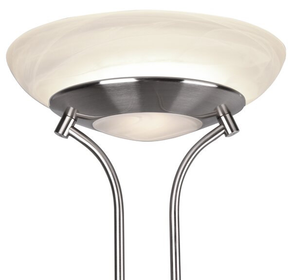 Stojací LED lampa ORSON matný nikl/alabastrové sklo