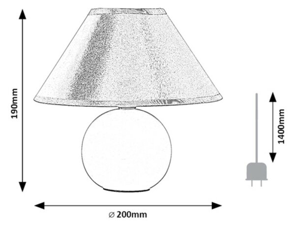 Rabalux stolní lampa Ariel E14 1x MAX 40W šedá 2146