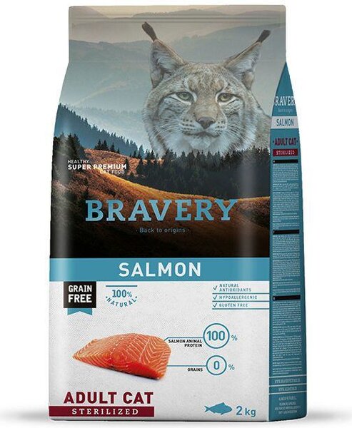 Cat STERILIZED Krmivo pro kočky 7kg - losos BRAVERY 2100941