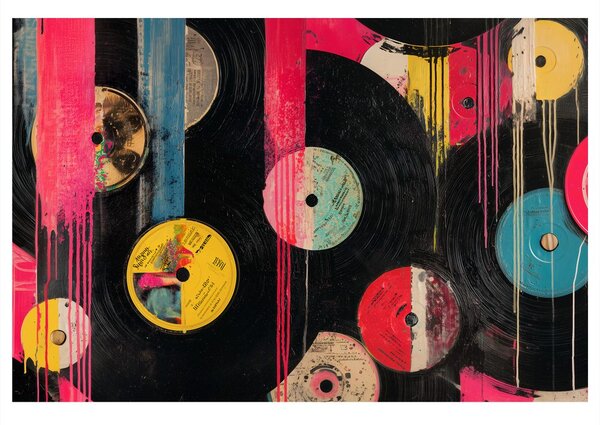 Obraz street artové vinylové desky