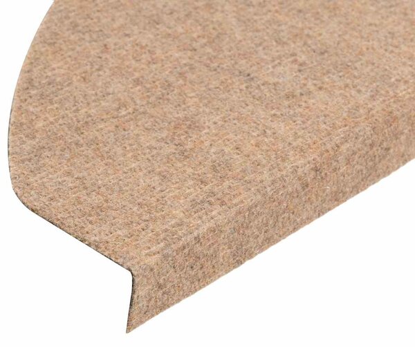 Samolepicí nášlapy na schody 15 ks 65x22,5x3,5 cm béžové 136394