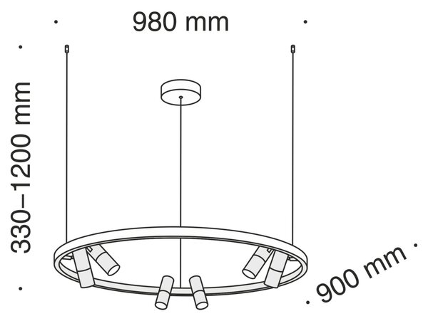 STROPNÍ ZÁVĚSNÉ SVÍTIDLO, 90/120 cm MAYTONI - Online Only svítidla, Online Only