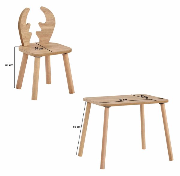 Set dětský stolek a 2 židle Garmo (ořech). Akce -18%