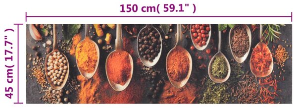 Kuchyňský koberec omyvatelný Lžíce a koření 45 x 150 cm samet 136543