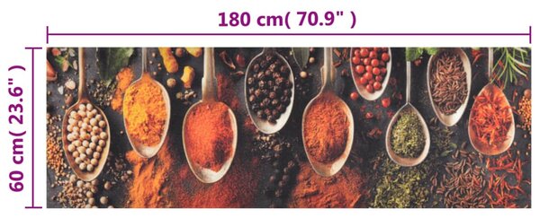 Kuchyňský koberec omyvatelný Lžíce a koření 60 x 180 cm samet 136544