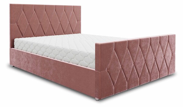 Manželská postel 160 cm Alex (světle růžová) (s roštem a úložným prostorem). 1046766
