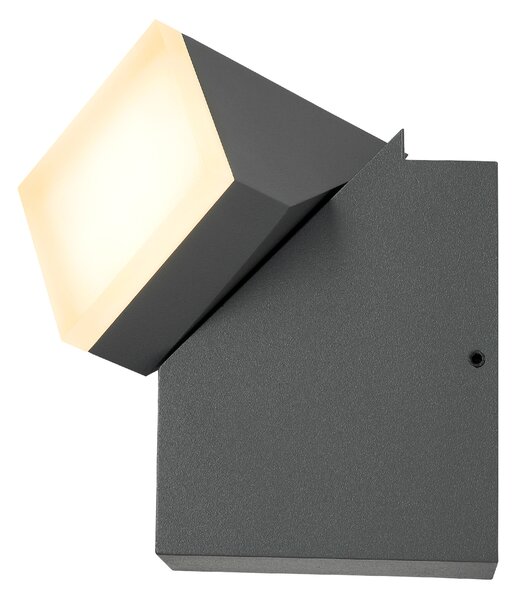 Schrack Venkovní čtvercové nástěnné svítidlo Evo Up LED 8W 3000K, otočné, antracit, IP54