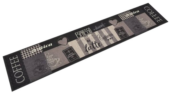 Kuchyňský koberec omyvatelný Káva černý 60 x 300 cm samet 136557