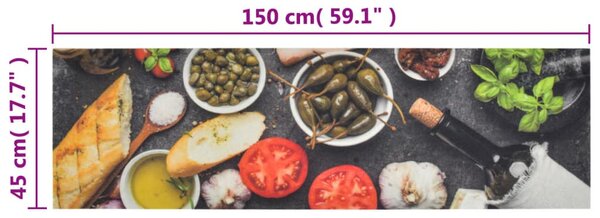 Kuchyňský koberec omyvatelný Víno a jídlo 45 x 150 cm samet 136552