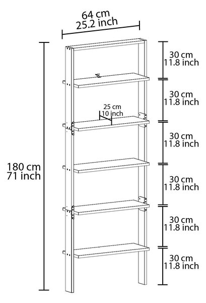 Knihovna Hermo 1 (antracit + ořech)