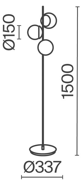 STOJACÍ LAMPA, 37,7/150 cm MAYTONI - Online Only svítidla, Online Only
