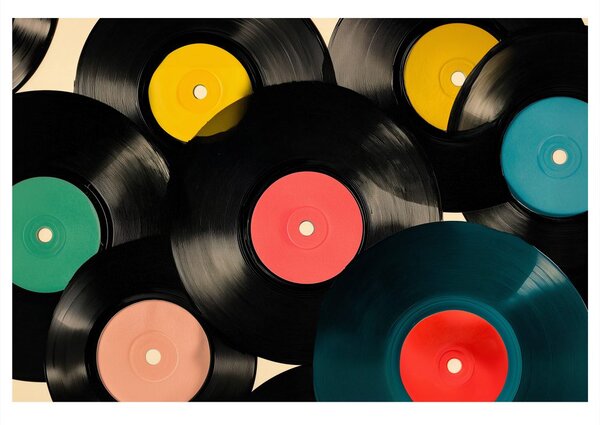 Obraz hudební retro vinylové desky