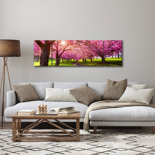 Obraz rozkvetlých třešní, Hurd Park, Dover, New Jersey (170x50 cm)