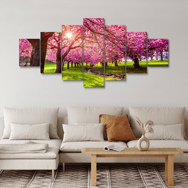 Obraz rozkvetlých třešní, Hurd Park, Dover, New Jersey (210x100 cm)