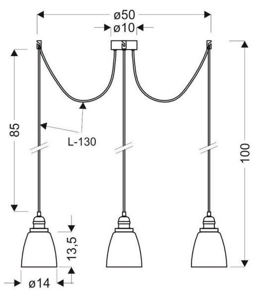 Lustr na lanku VOICE 4xE27/40W/230V pavouk
