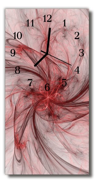Skleněné hodiny vertikální  Umění Červená abstraktní 30x60 cm