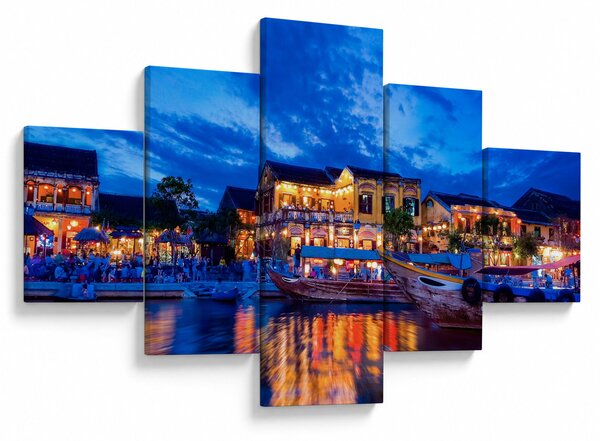 Obraz nočního města Hoi An, Vietnam (125x70 cm)