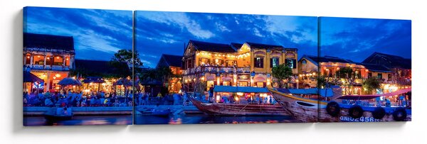 Obraz nočního města Hoi An, Vietnam (170x50 cm)