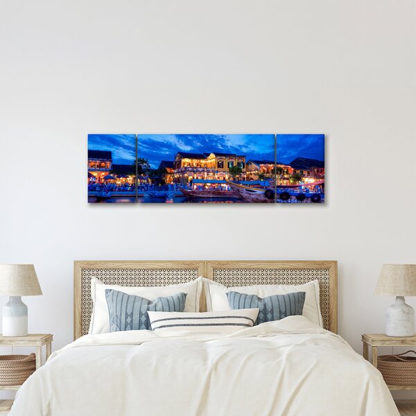 Obraz nočního města Hoi An, Vietnam (170x50 cm)
