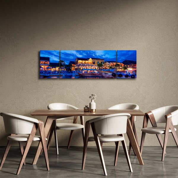 Obraz nočního města Hoi An, Vietnam (170x50 cm)