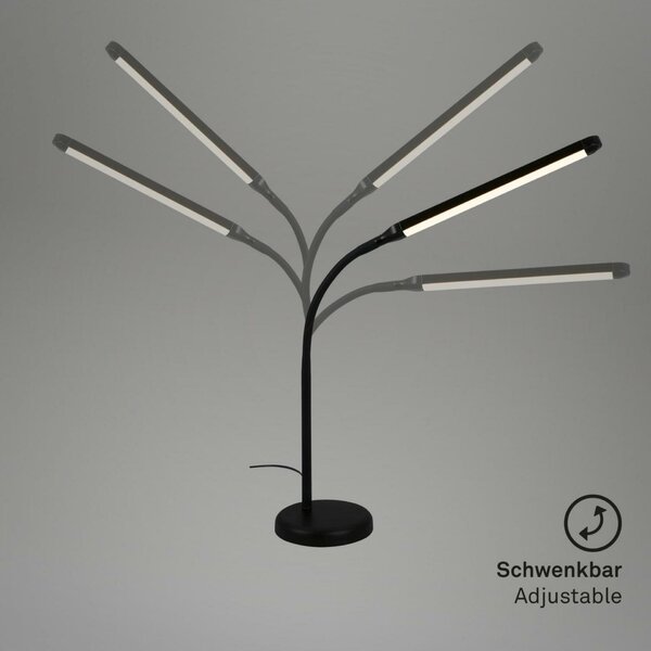 BRILONER LED stolní lampa, 37 cm, paměť, 6W, 600lm, černá BRILO 7472015