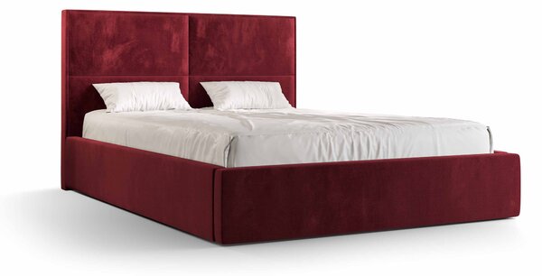Manželská postel 180 cm Alfonso (bordó) (s roštem a úložným prostorem). 1046810