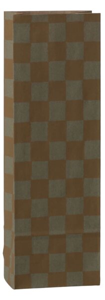 Papírový sáček Checker Mint / Ocher 24 cm – set 5 ks
